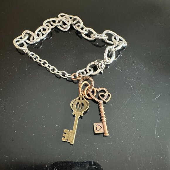 Key FOB Keys Lock Handmade Silver Necklace Choker Punk Rocker Gift NWT Steampunk - Picture 3 of 11